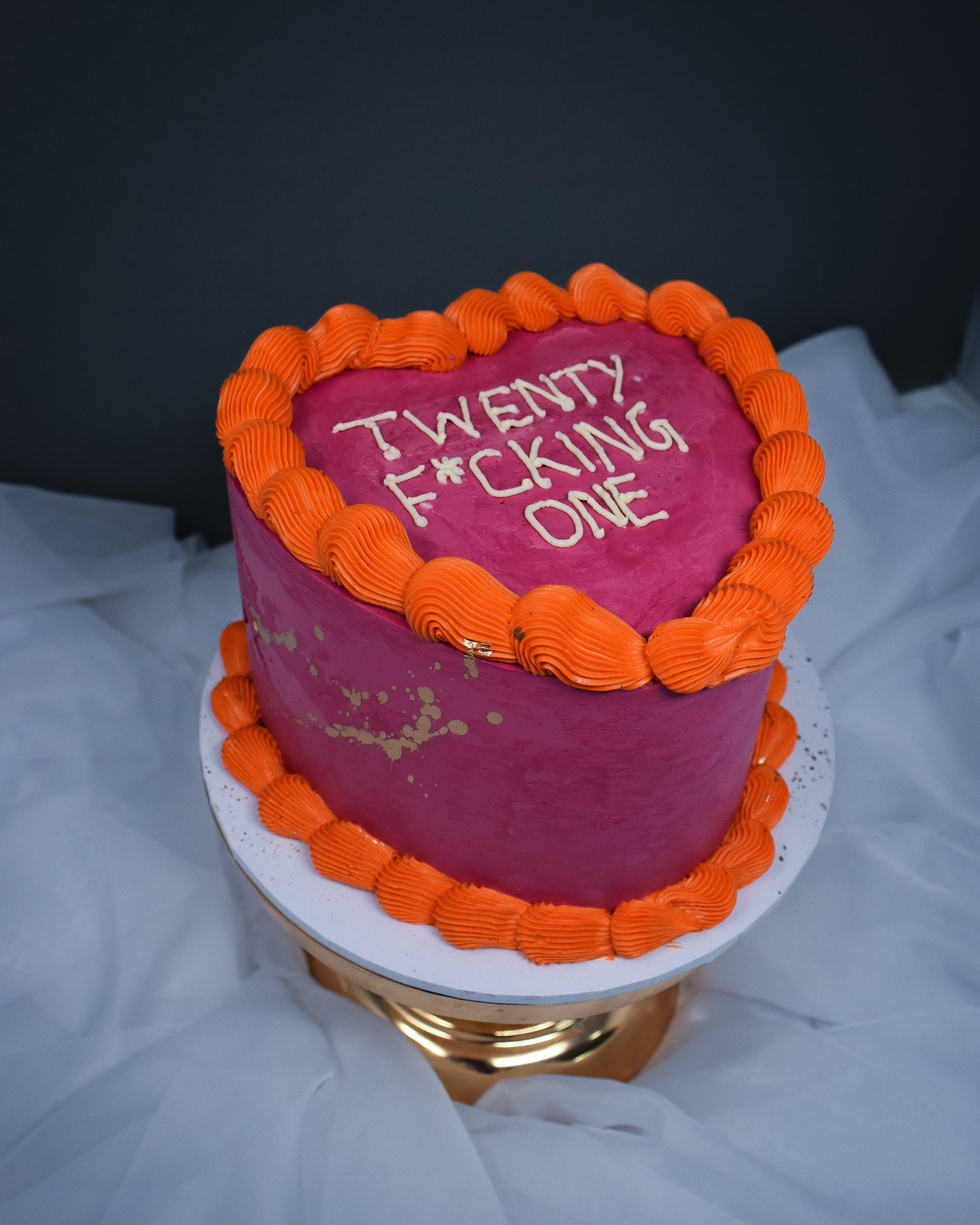 Anna's Heart Shaped Message Cake