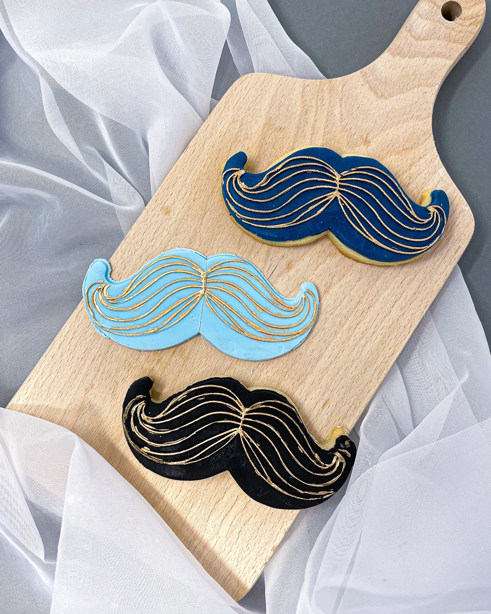 The Three Moustacheers (Moustache shaped cookies)