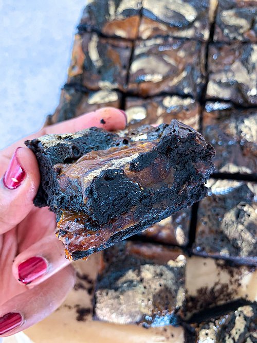 close up of brownies