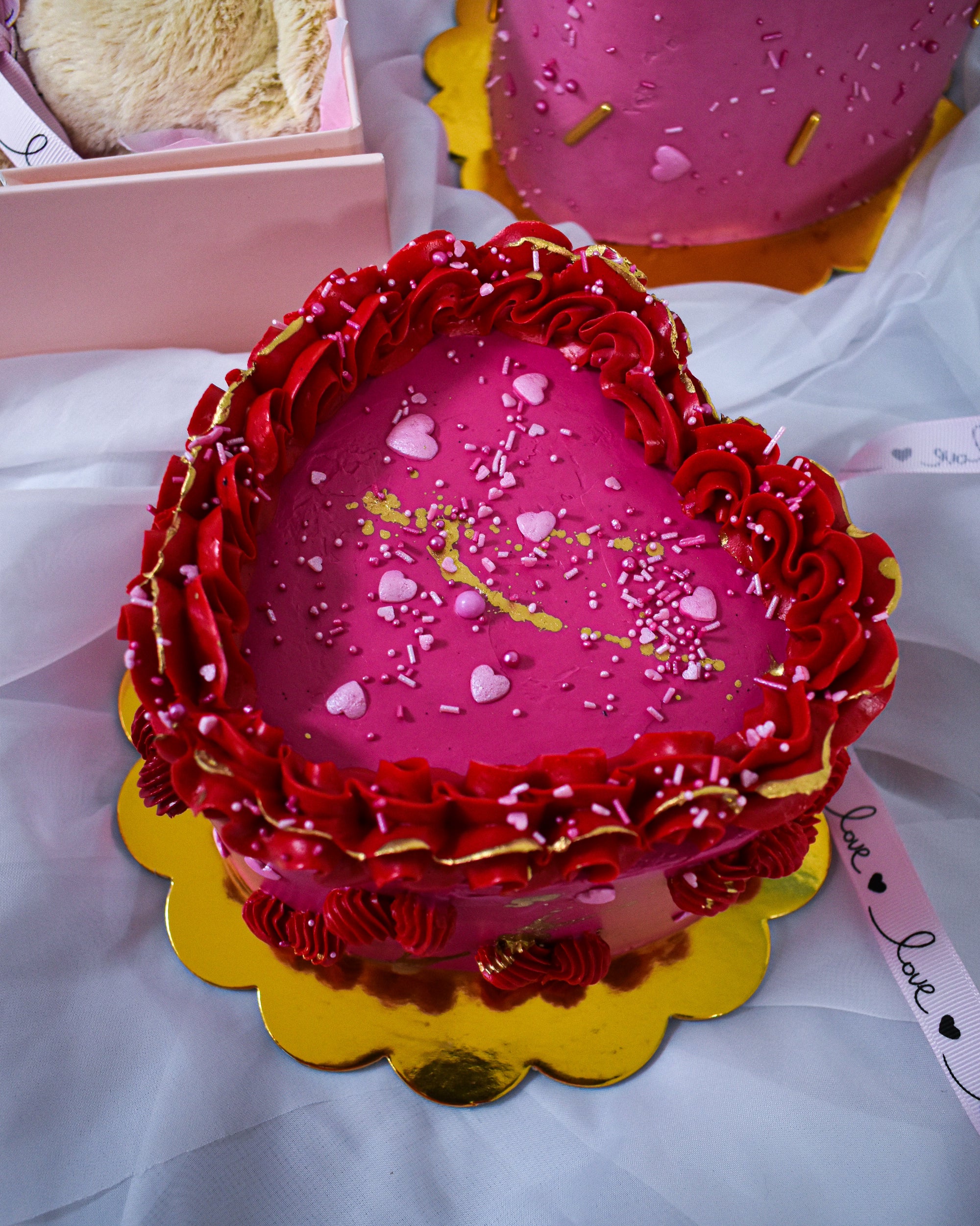 Hearts on Heart Cake