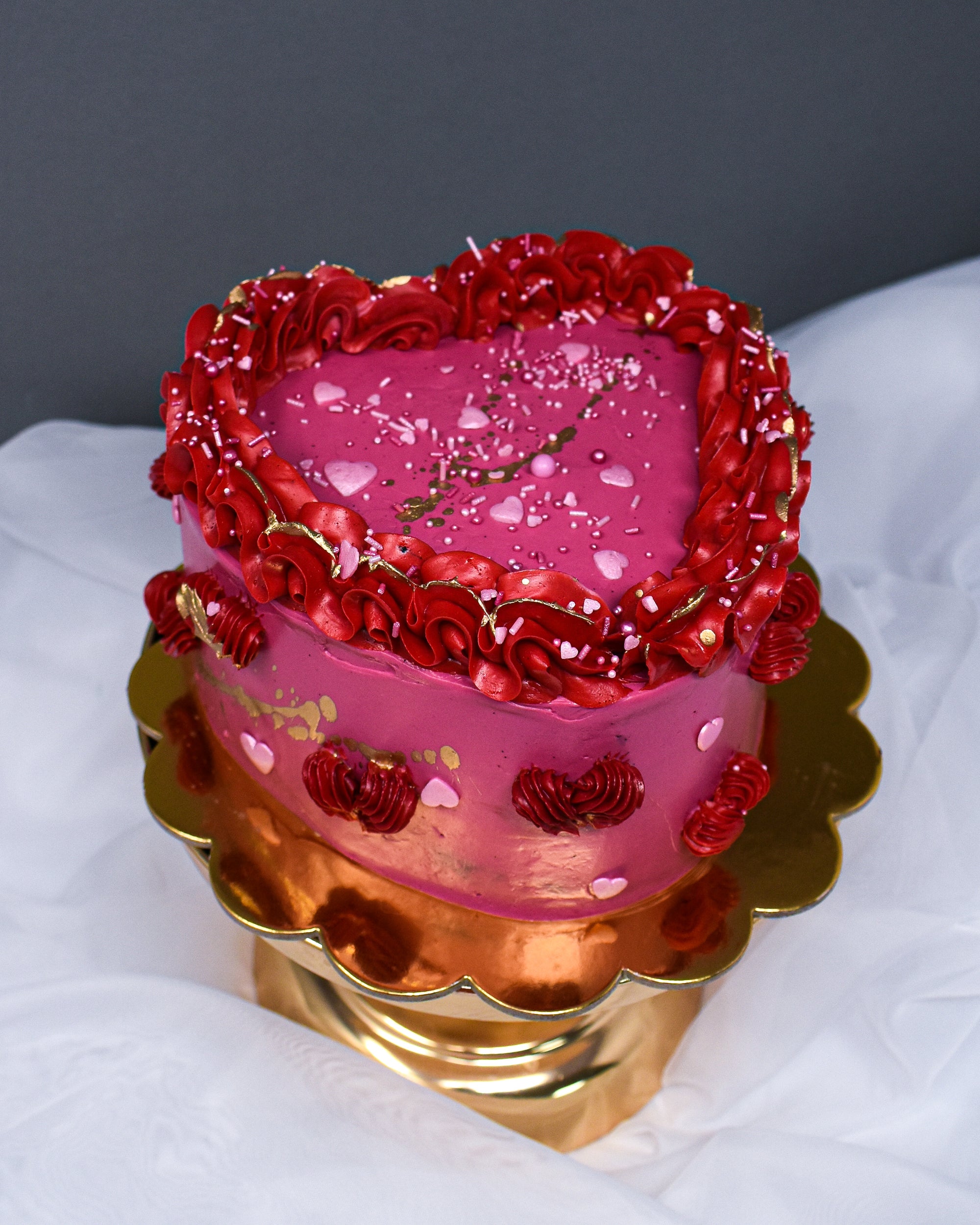 Hearts on Heart Cake