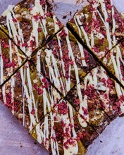 Load image into Gallery viewer, Habibea - Rose Water Infused brownies with white chocolate and pistachio
