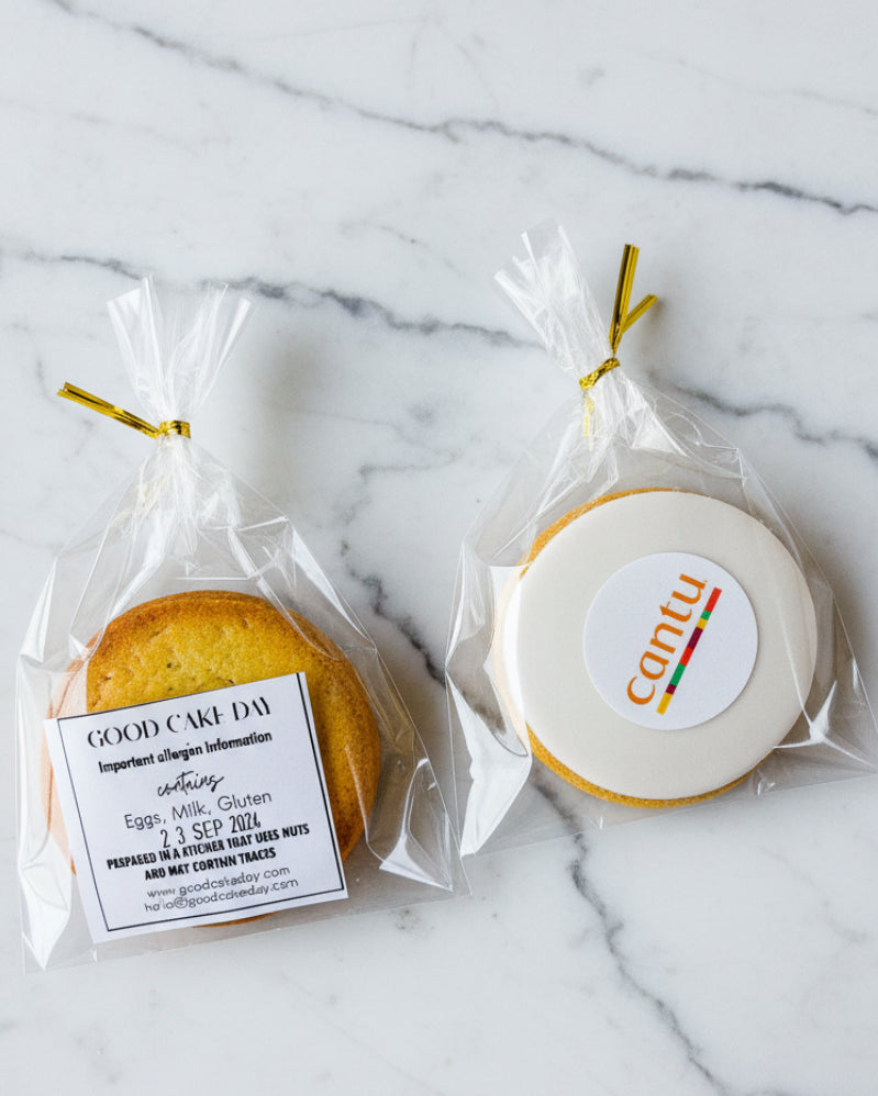 Individually wrapped biscuits with Cantu logo 