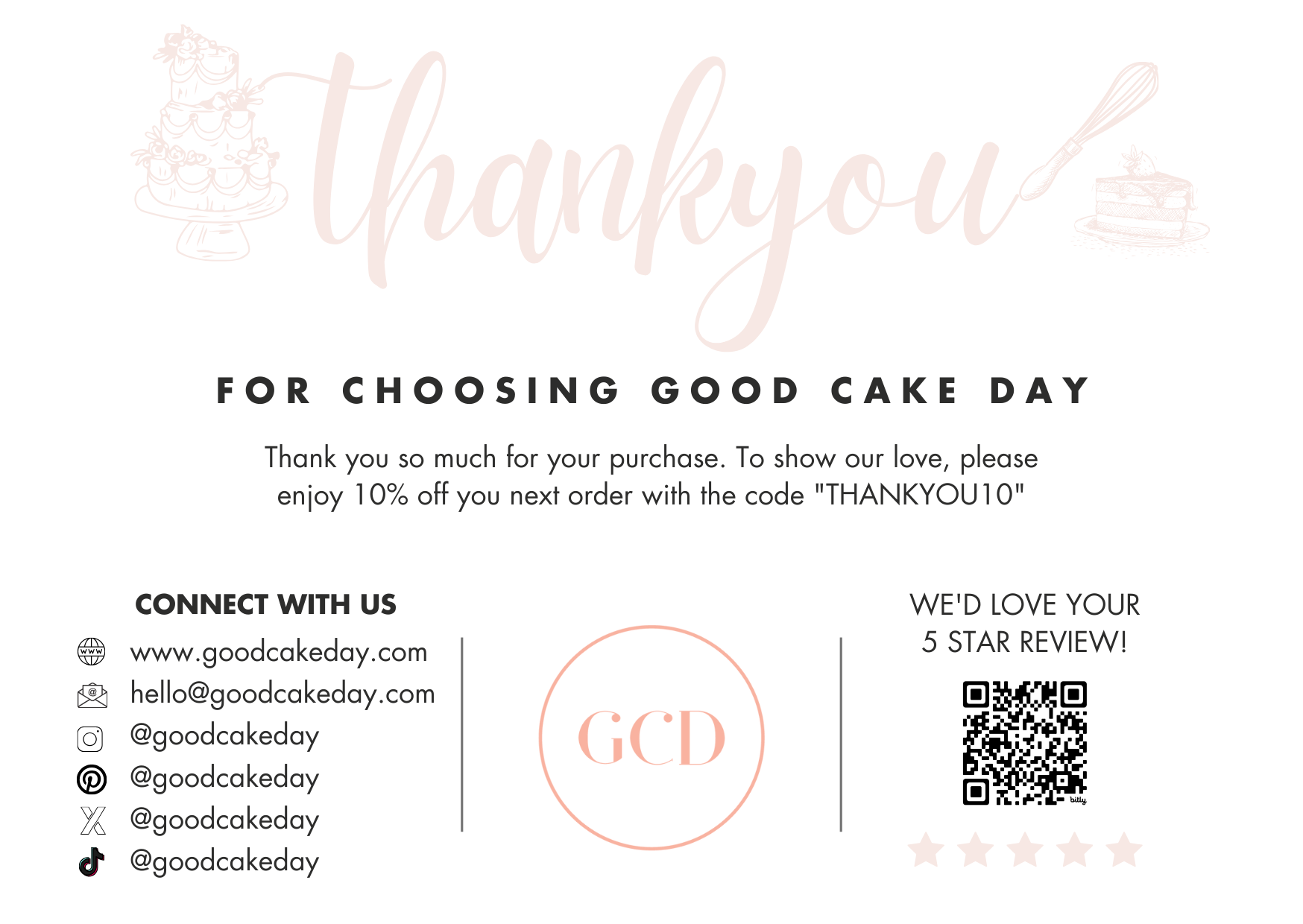 Thank You Cards (Editable Digital Download)