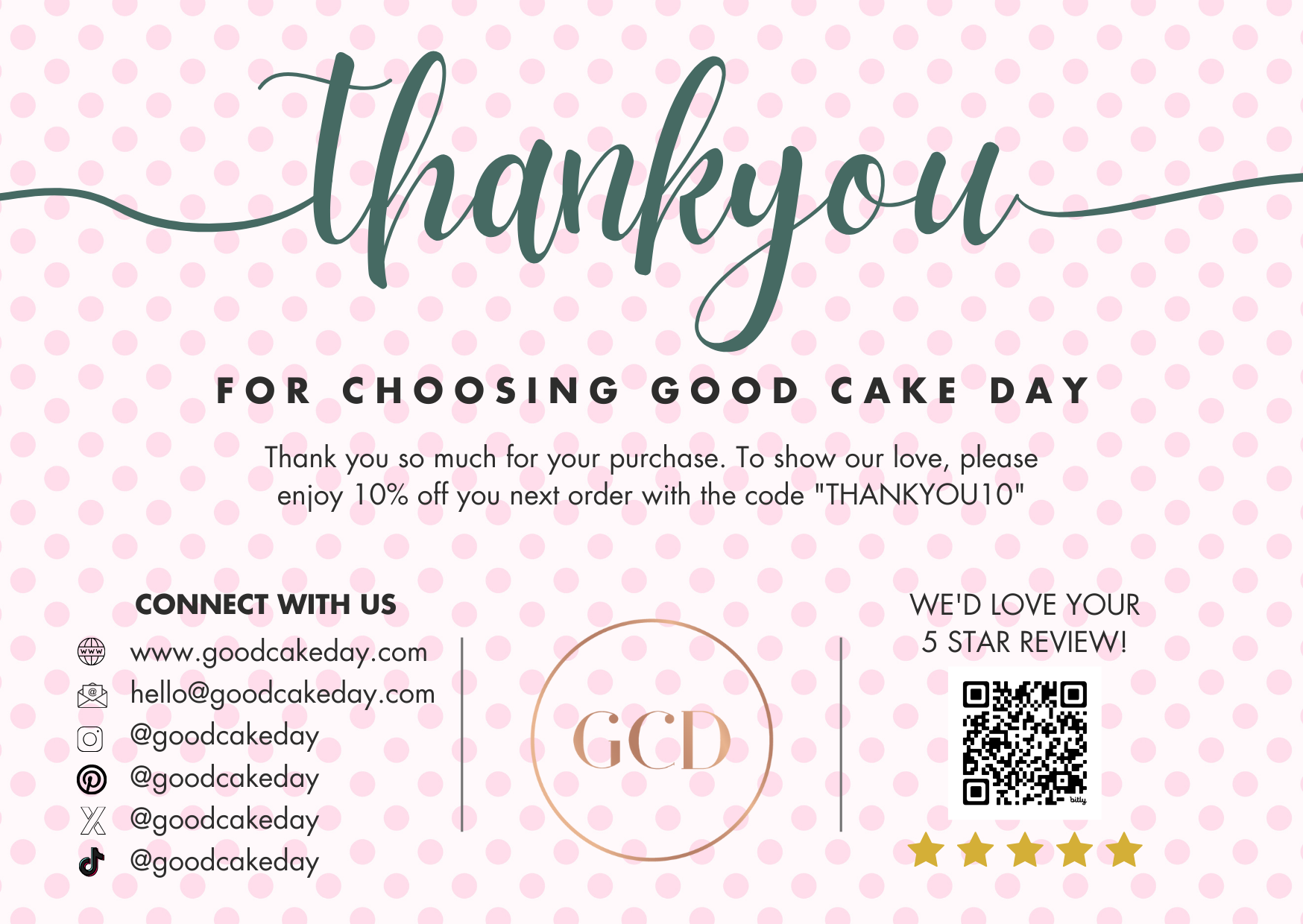 Thank You Cards (Editable Digital Download)