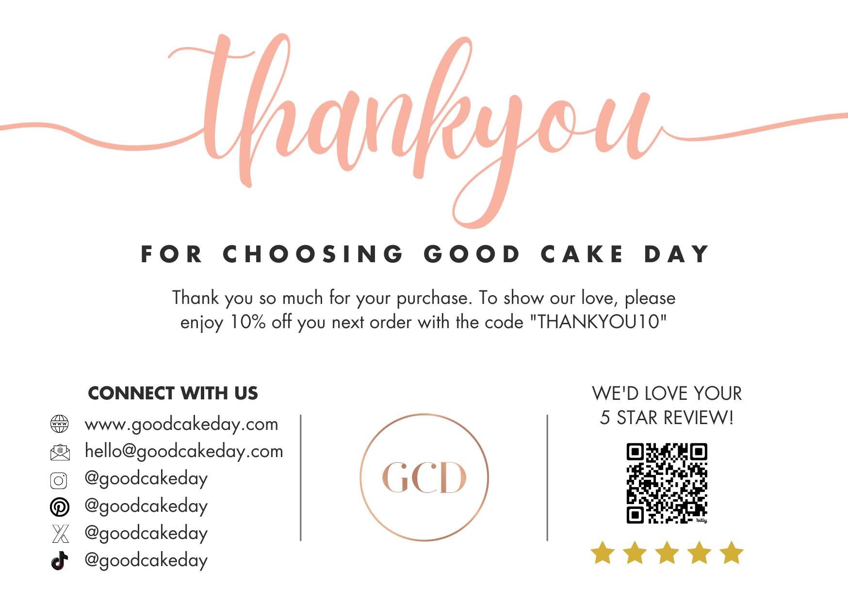 Thank You Cards (Editable Digital Download)