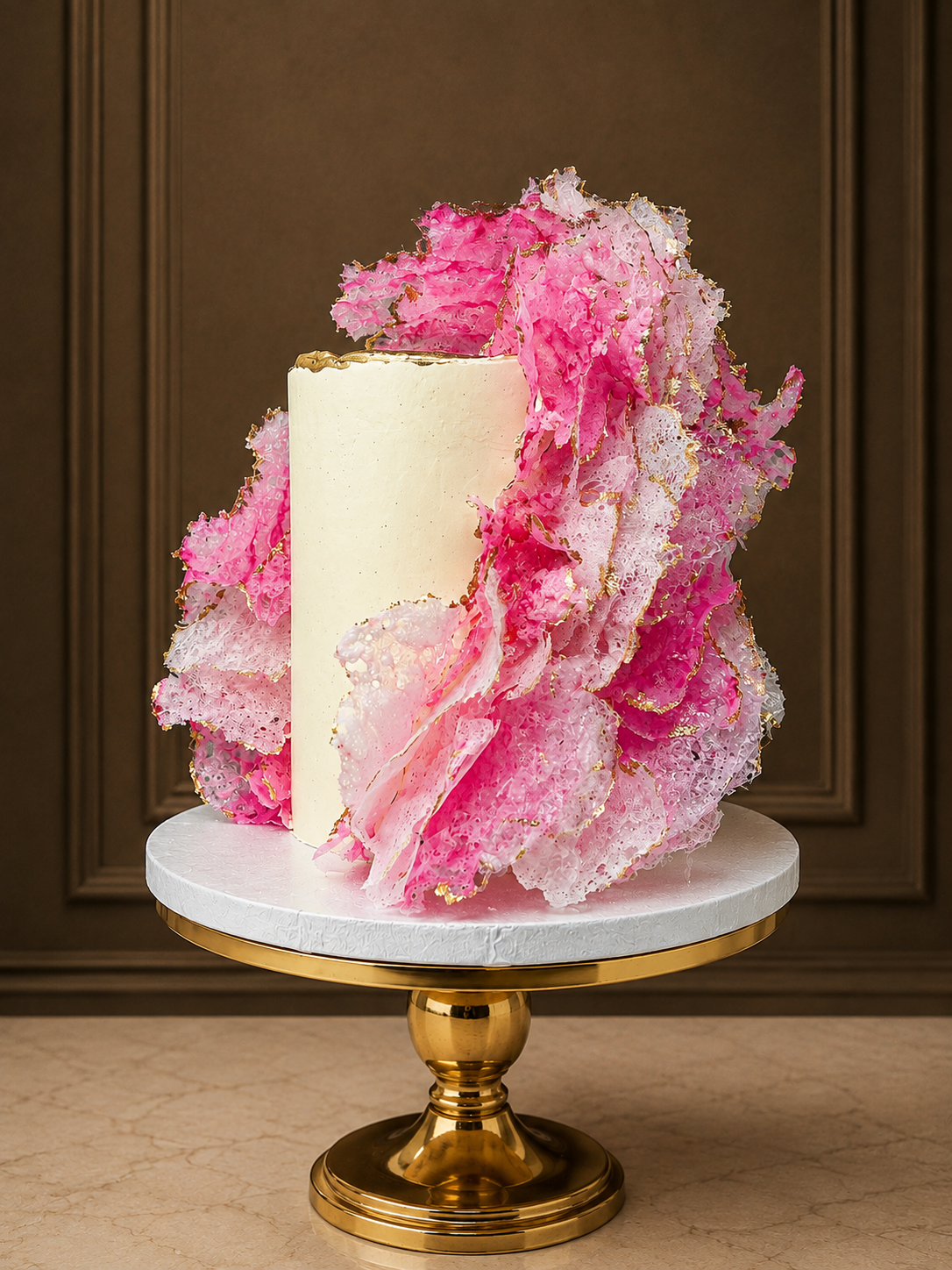 The Full Bloom Cake London | Wafer Paper Tulle Lace Luxury Cake