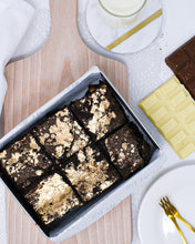 Load image into Gallery viewer, Boujee Bea - Milk and White Chocolate Brownies
