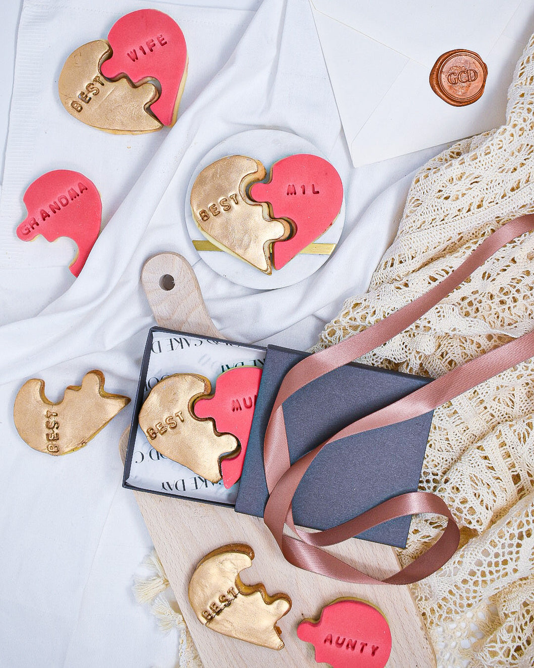 Puzzle Heart Best Mum Cookie