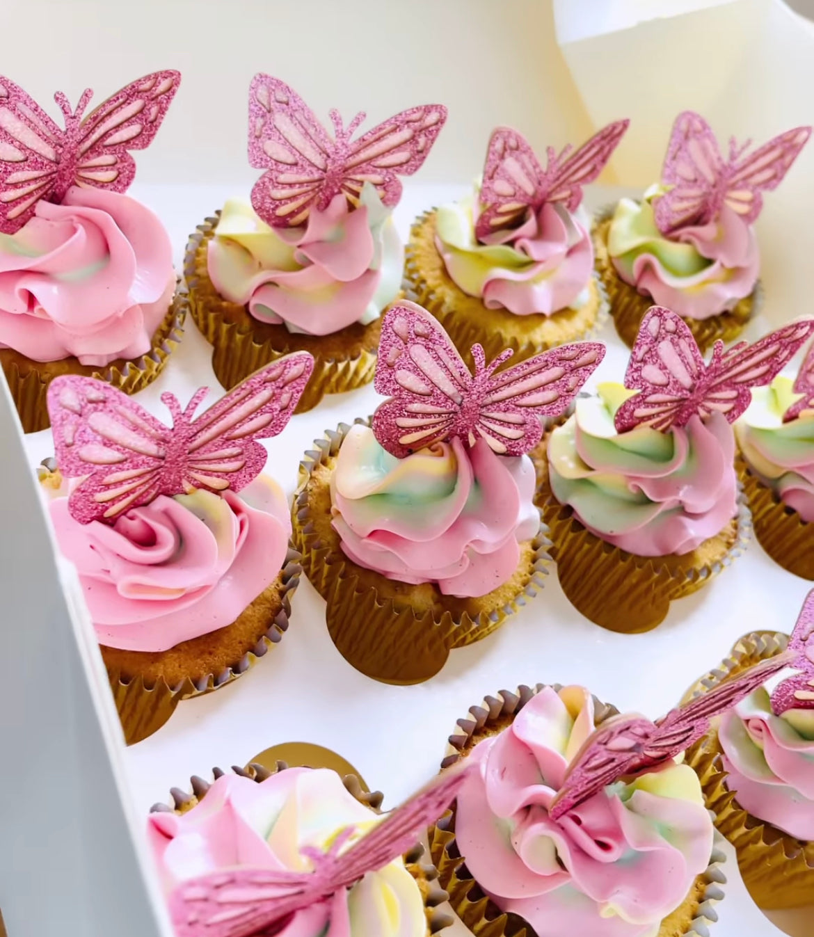 Rainbow Butterfly Cupcakes