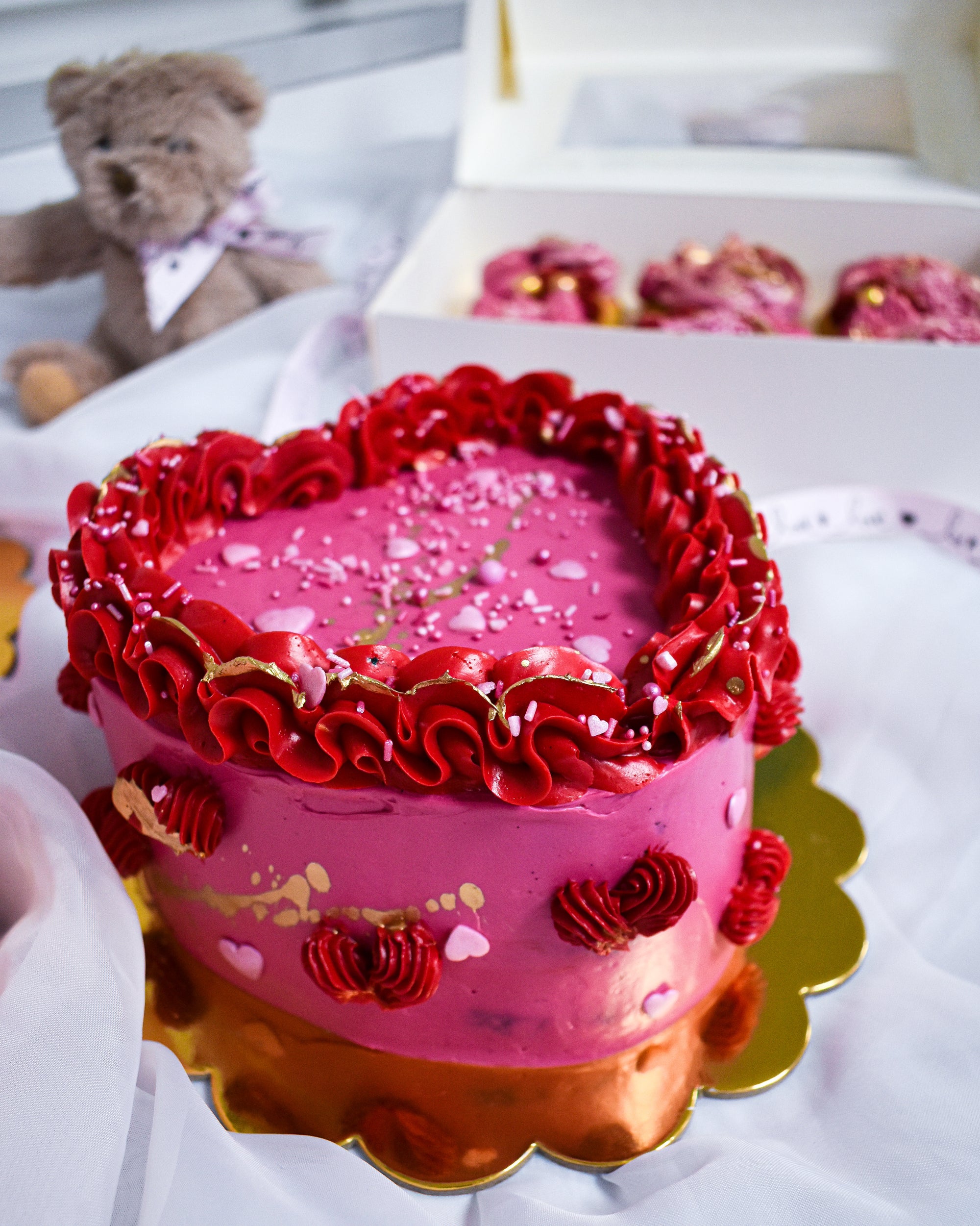 Hearts on Heart Cake